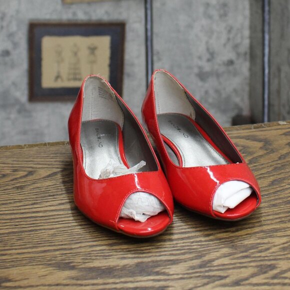 Bandolino Womens Open Toe Wedge Heels 1673fe37e39e9d Red 6M - Picture 3 of 8